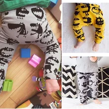 Штаны для новорожденных мальчиков и девочек; детские штаны-шаровары с рисунком монстра; леггинсы; брюки; От 0 до 3 лет хлопковые свободные штаны для малышей