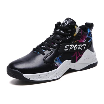 

Mens Basketball Shoes High Top Comfortable Sport Male Mixed Color Fitness Sneakers White Black Man Basketball Trainers