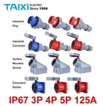 

IP67 Waterproof Industrial Plug and Socket Connector 3P4P 5P 125A Waterproof Docking Aviation Socket