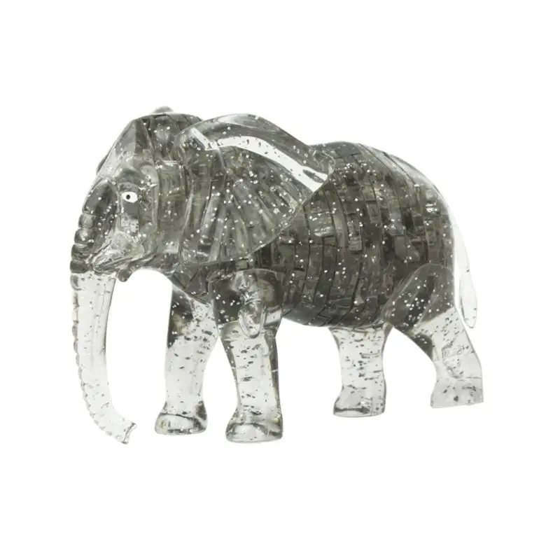 DIY Crystal Olifant Dolfijn Schat Borst Pig Dinosaurus 3D Puzzel для детей intelligtuele Gemonteerd Puzzels подарок - Цвет: Серый