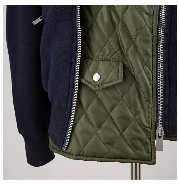 [EAM] Свободная синяя куртка контрастного цвета с разрезом, новая женская куртка с отворотом и длинным рукавом, модное осенне-зимнее пальто, 1D770