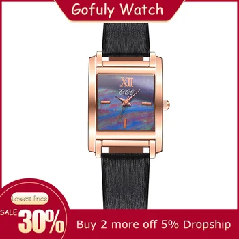 

Gofuly 2020 Hot Sale Female Plastic Mesh Belt Quartz Watch Alloy Case Casual Simple Square Bracelet Relogio Feminino Clock