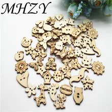 20/50/100 шт 20-30 мм естественное сочетание животное цветок, растение, свадебная брошь, мультфильм рисунок древесины Скрапбукинг ручной работы Carft для украшения дома DQ13