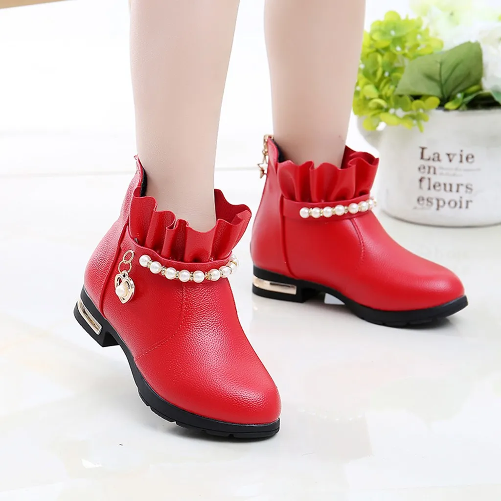 

String Bead Ankle Boots Children Infant Kids Baby Girls Winter Warm Short Boots Casual Shoes Laarzen Meisjes Toddler Girl Boots