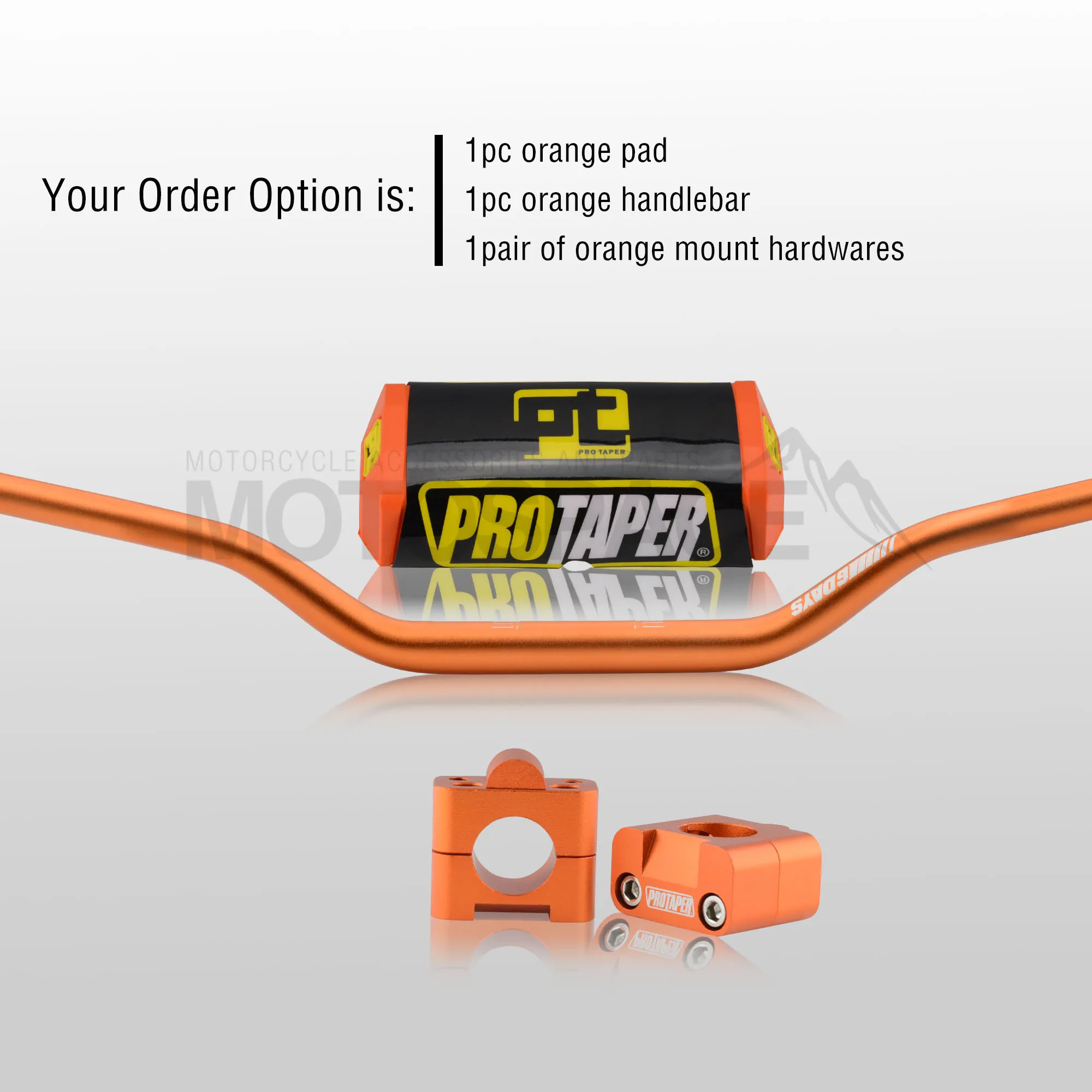 Руль для Pro Taper Pack Bar 1-1/" 6 дней Fatbar Колодки Ручки Pit Pro Racing Dirt Pit Bike мотоцикл с адаптер cnc - Цвет: Orange Combo3