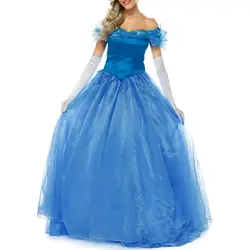 Вечерние Костюмы для ролевых игр на Хэллоуин голубое платье сценический костюм сказочное платье принцессы костюм для взрослых