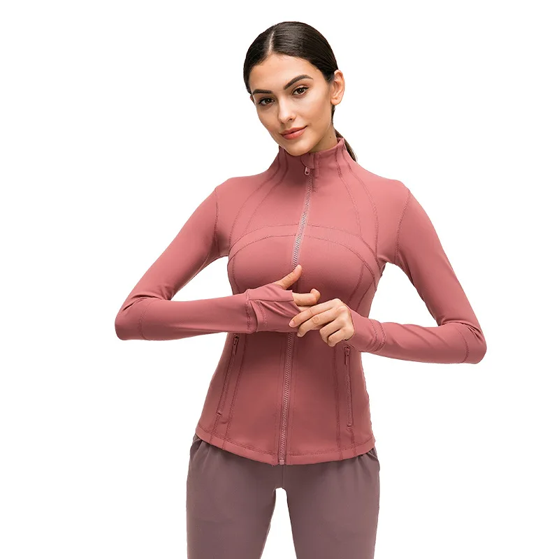 

Front zipper Splice Running Jacket Women Sport Jacket Women Long Sleeve Yoga Jacket Elastic Slim Yoga Top Women Sport Shirt