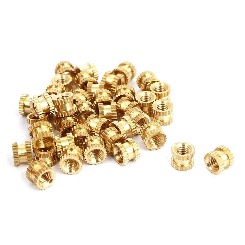 

M3 x 4mm x 5mm Bushing Threaded Brass Fluted Insert Bound Nuts 40 pcs.