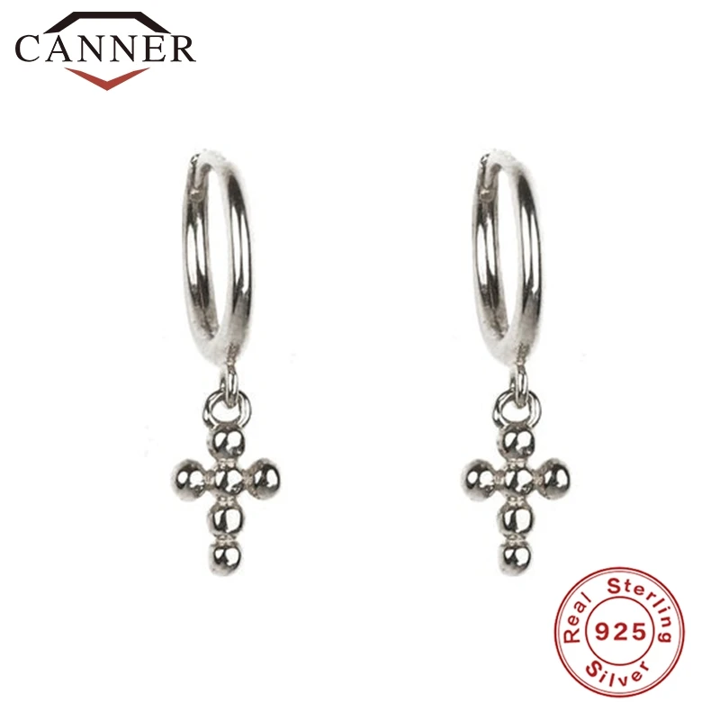 3 silver Простой геометрический крест/звезда 925 пробы серебряные маленькие серьги-кольца для женщин круглые крошечные серьги женские, ювилирные изделия Аксессуары - Окраска металла: 3 silver