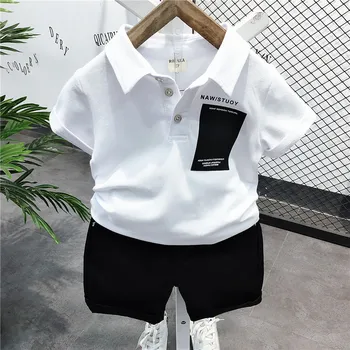 

Children's set Toddler Kids Summer Clothes Baby Boys Short Sleeve Lapel t-shirts Tops+Shorts Outfits Set kids sport suit 2-7year