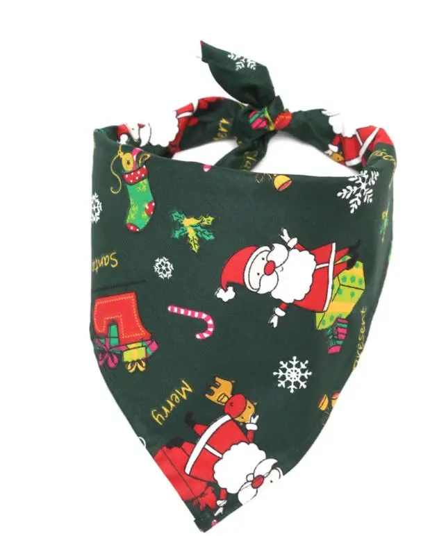 as pic 20pcs/lot Christmas holiday Dog Puppy Pet cotton bandanas Collar scarf Pet tie Y102101 - Цвет: as pic