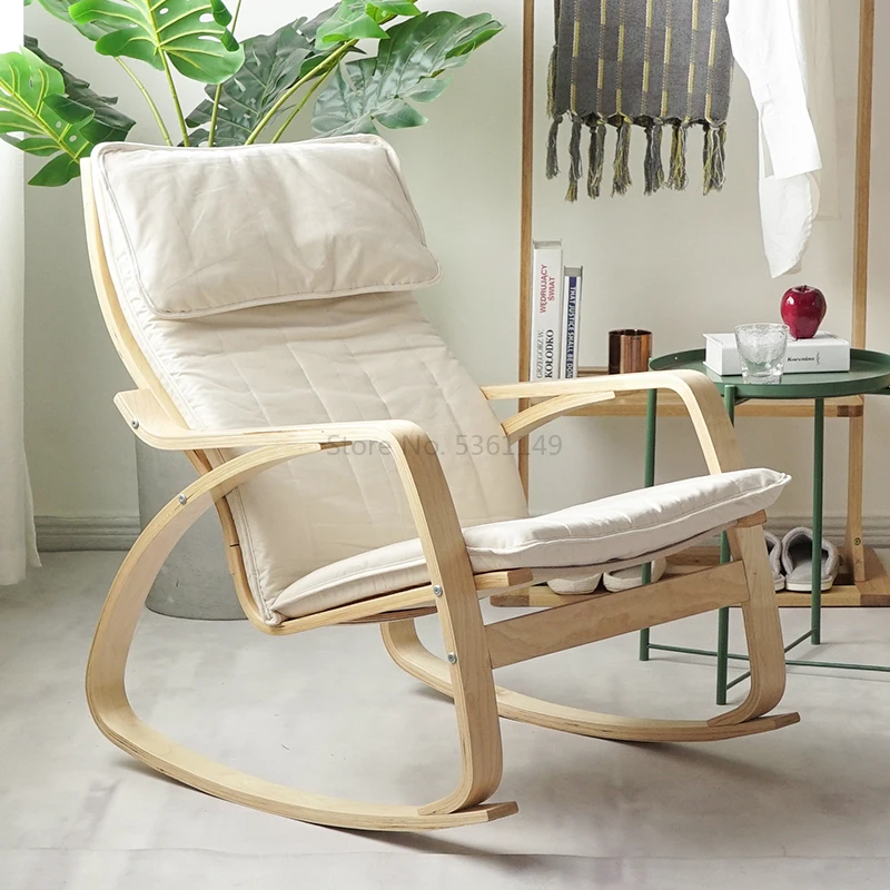 Скандинавское домашнее кресло-качалка, кресло для отдыха из цельного дерева, кресло для ленивых беременных, кресло для отдыха на балкон, простое кресло для отдыха - Цвет: 24