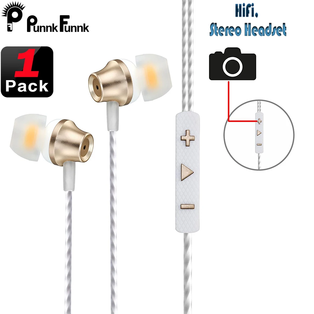 Металлические проводные наушники PunnkFunnk спортивные вкладыши Hi Fi басовая