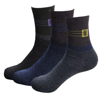 

1 Pair Autumn Stockings Breathable Socks Men Clothes Winter Imitation Wool Socks Black Gift for Business Men Socks