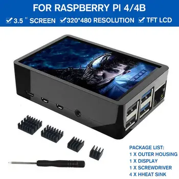 

3.5 inch LCD Touch Screen with ABS Case Screwdriver Hheat Sinks Kit TFT LCD Display Monitor for Raspberry Pi 4 / 4B