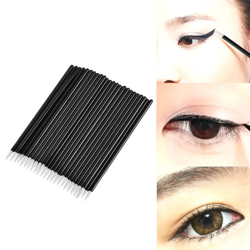 

100pcs Disposable Eyeliner Brushes Individual Applicator Superfine Fibre Swab Eye Liner Liquid Wand Eye Liner Professional Brush