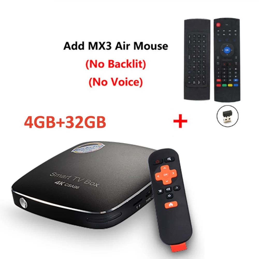 4GB 32GB add mx3 CSA96 Android ТВ коробка с двумя камерами, процессор ROCKCHIP RK3399 двойной Cortex-A72 Quad Cortex-A53 64-разрядный Bluetooth4.0 4GB32GB 2,4G/5G WI-FI 4K HD Декодер каналов кабельного телевидения - Цвет: 4GB 32GB add mx3
