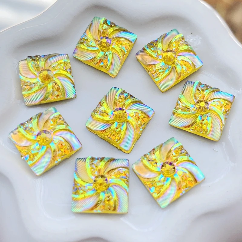 DIY квадратная смола AB 10 мм страз палка аксессуары камни для одежда кнопки искусства 120 шт-B92