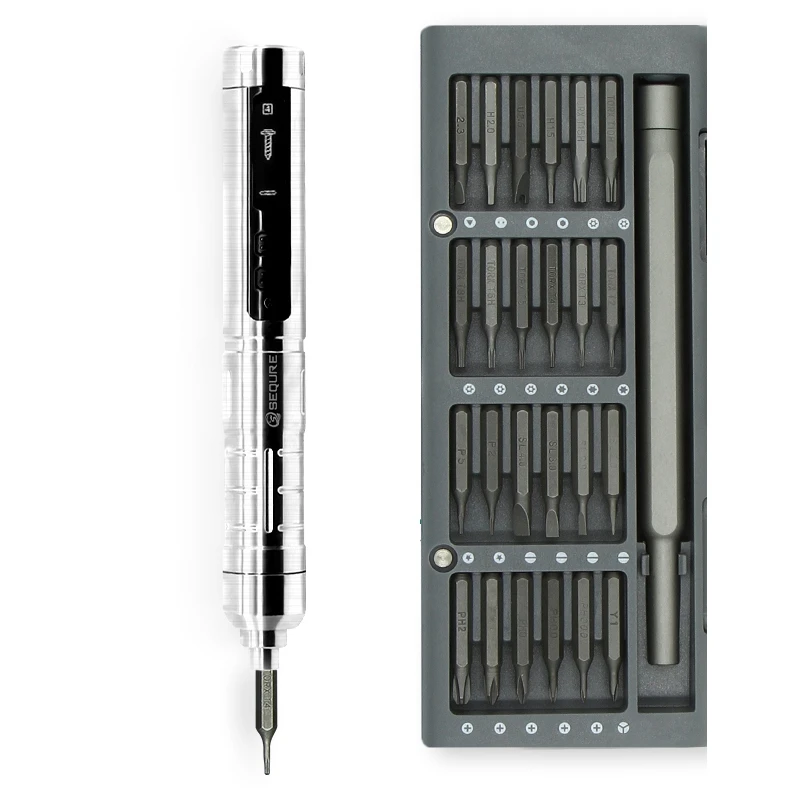 SQ-ES126 Electric Screwdriver Set with 24 Bits LED Light Small Multi-Function Charging Smart Sensor Electric Screwdriver afbeelding
