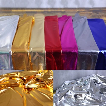 

New 50cm*145cm pandex gold and silver shiny fabric Stretch bronzing cloth wedding decoration stage performance clothing fabric
