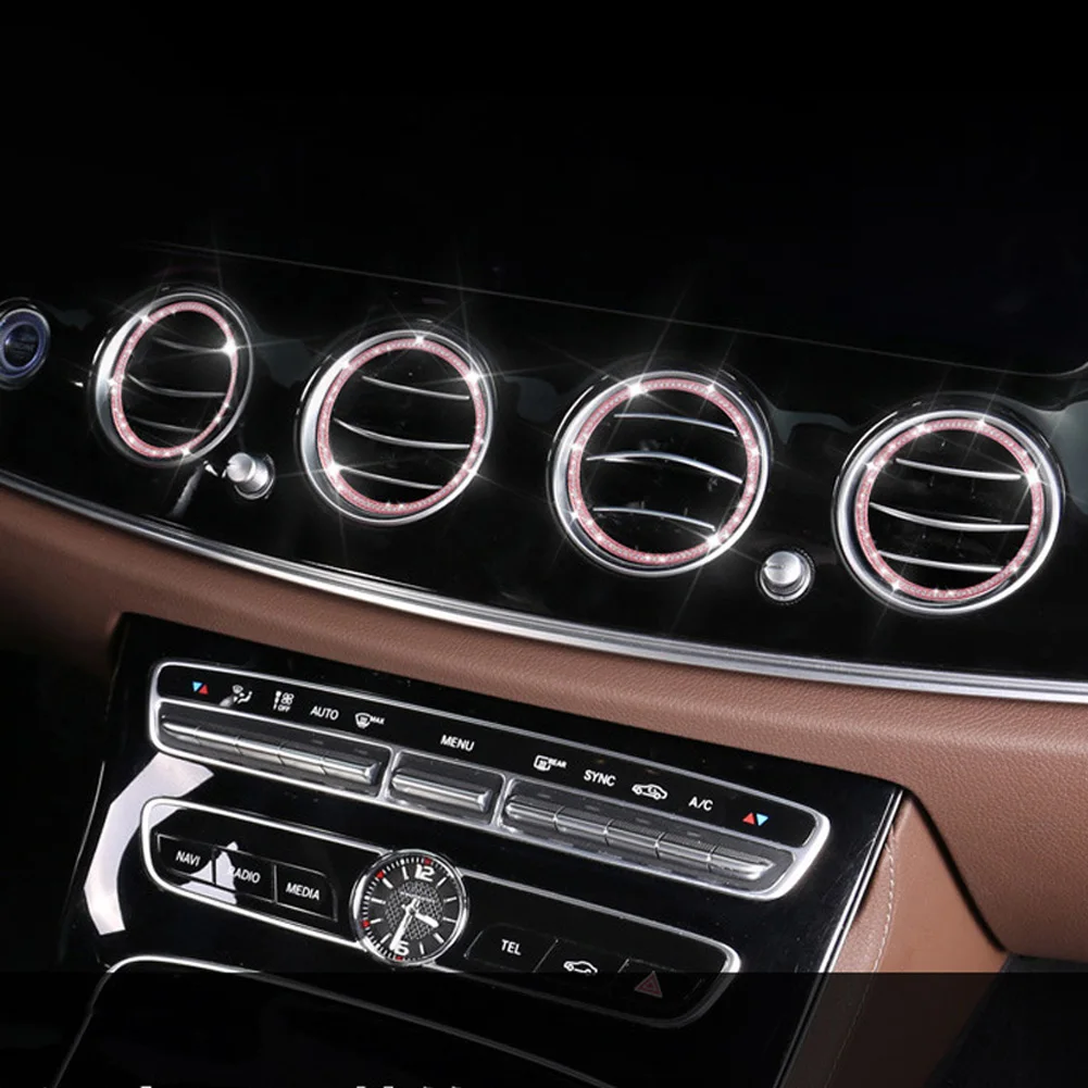 3 Цвета для Mercedes Benz E Class W213 E200/260/300/320- автомобильные аксессуары центральная система кондиционирования воздуха на выходе кольцо с бриллиантом накладка