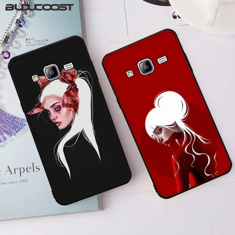 Красивый чехол для телефона с белыми волосами девушек Samsung J2 4 5 6 7 8 Prime Pro Plus Duo Neo J415