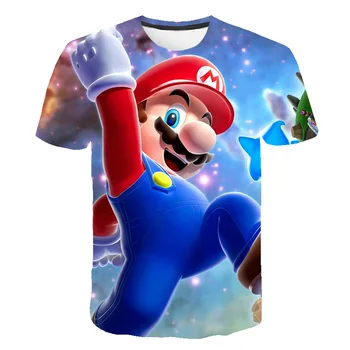 

2020 Video Games Super Mario Bros 3D Print T Shirt Boy Girl Anime Cartoon Games Cool Fighting Mario T Shirt Casual Style Top