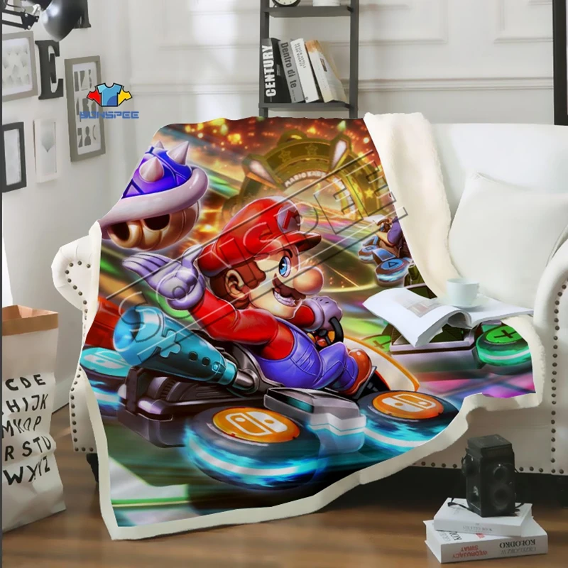 Mario Bros диван в стиле аниме, молодежное постельное белье с рисунком, набивное одеяло, покрывало для мальчиков и девочек, одеяло для путешествий, диван, одеяло Mario