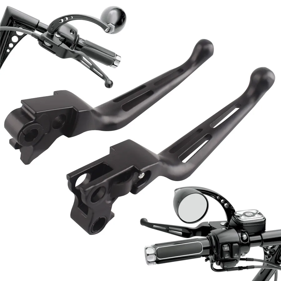 Color : Black ZHANGMEI YMQ Store Motorcycle Chrome Black Slotted Brake Clutch Levers Fit for Harley Dyna Super Glide Softail Fit for Sportster 1200 883 Touring Street Glide 