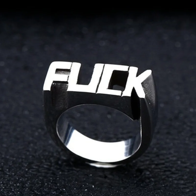 

Huitan New Fashion PunkEndless Letter Rings women Wedding Custom Letters Initials Word Style Jewelry