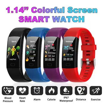 

1.14 inch Smart Band Pedometer Heart Rate Blood Pressure Monitor Fitness Bracelet IP67 Waterproof Smart Wristband