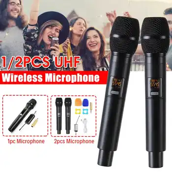 

Wireless Microphone System Professional UHF Automatic Handheld Microphone Frequency Adjustable 46M Receive