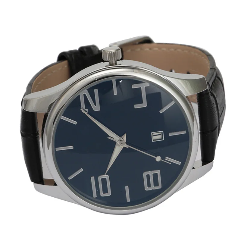 

New Style Calendar Large with Numbers Quartz Watch Men Ultra-Thin Leather Belt Waterproof with Calendar Watch Customizable