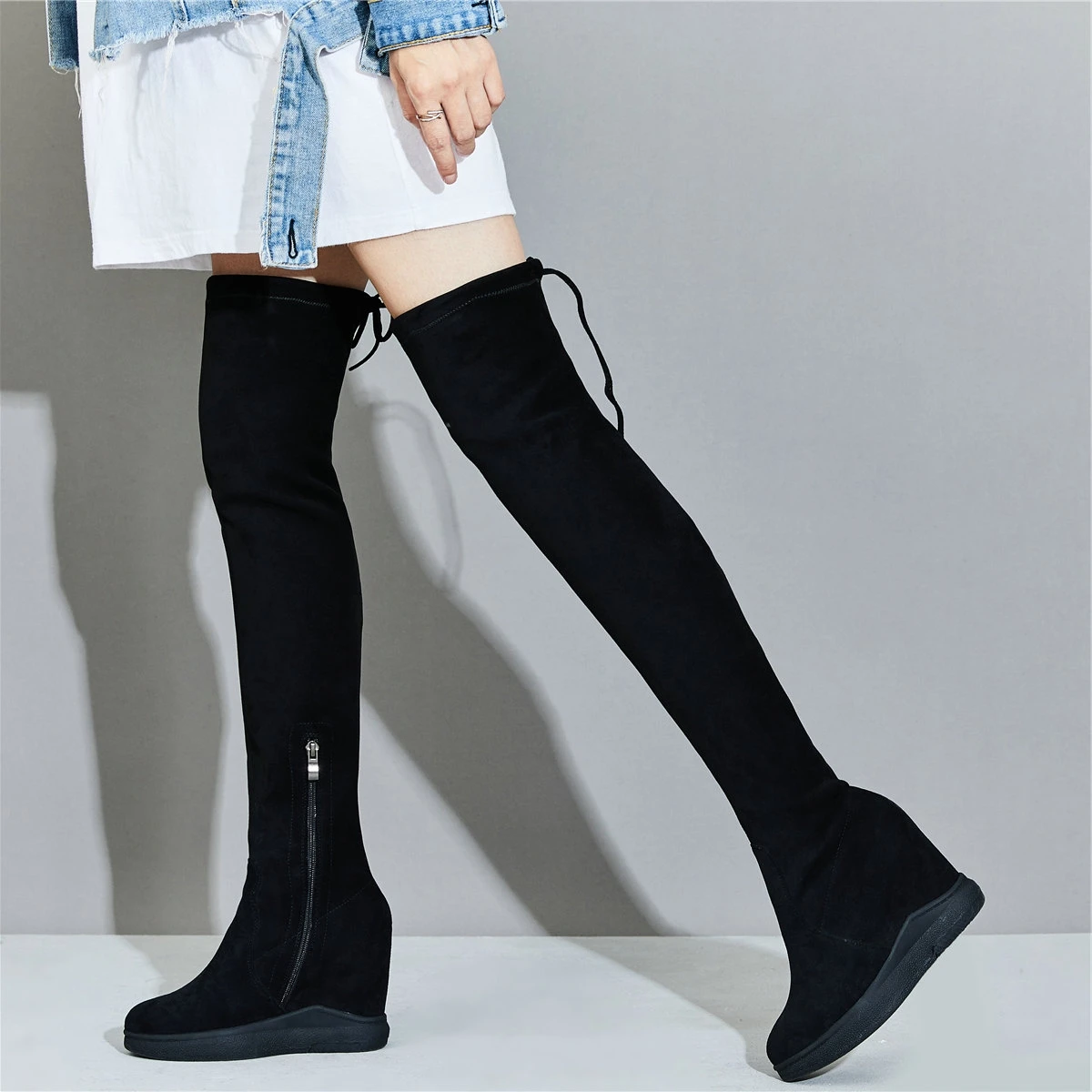 Stocking Sneaks knee-high leather sneakers in black - Rick Owens | Mytheresa