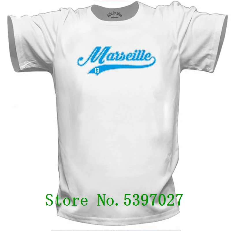 

Olympique de Marseille white t shirts casual Tops O-Neck short Men Tees Modal Clothing cloth good quality t-shirts cotton