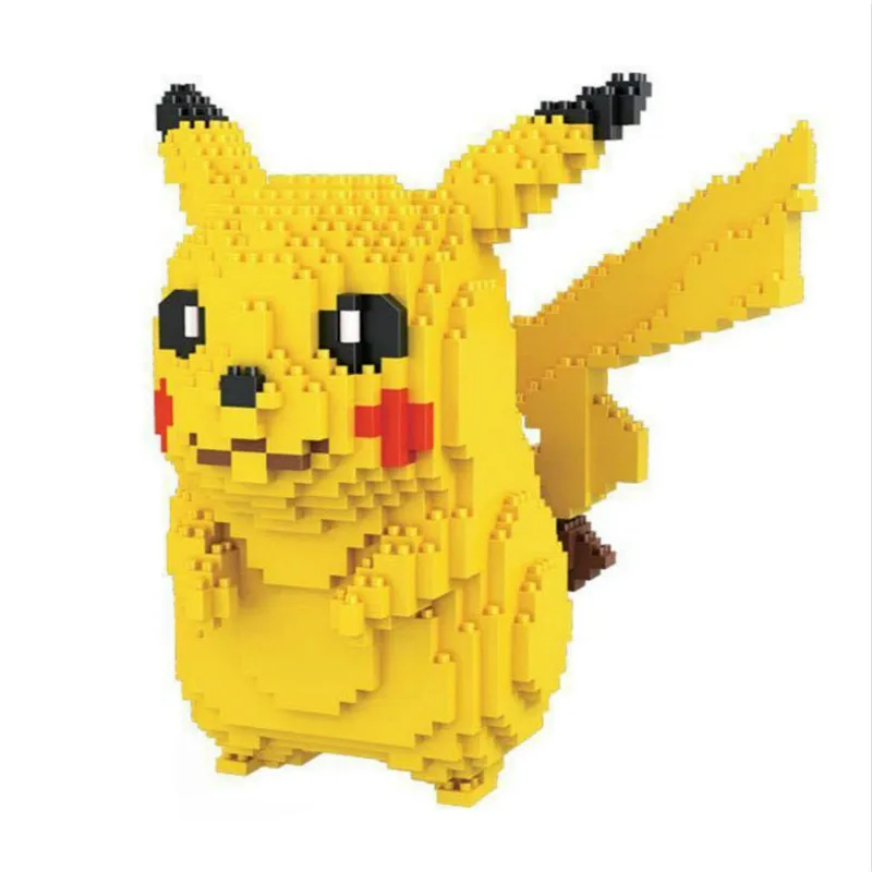 Дешево HC 9009 Пикачу японского аниме алмазные куклы кирпичи 1650 шт Строительные блоки Фигурки игрушки Рождественский подарок для детей