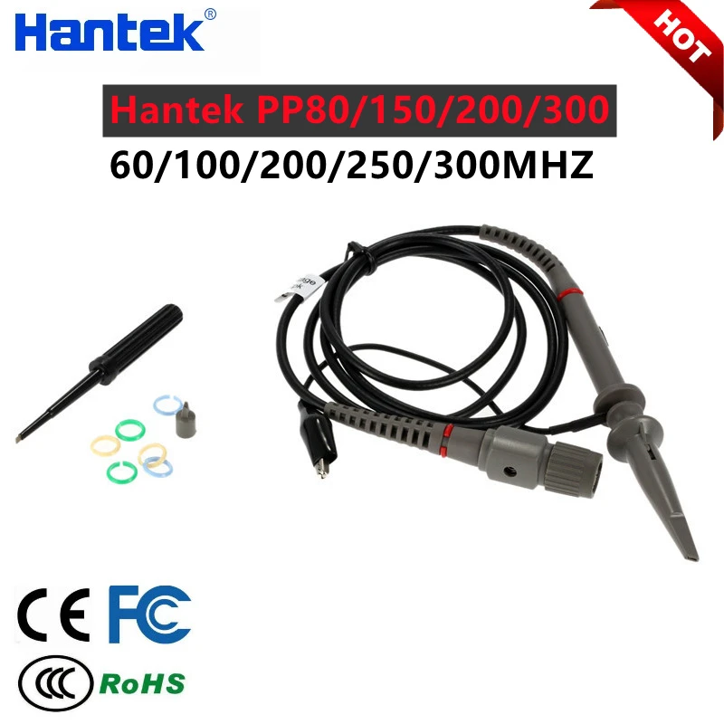 Hantek PP80-150-200-250-300 High Voltage Probe 60MHz-300MHz Kit Attenuation 10:1 Suitable For 1008c 6074be Various Oscilloscopes oscilloscope probe kit oscilloscope probe