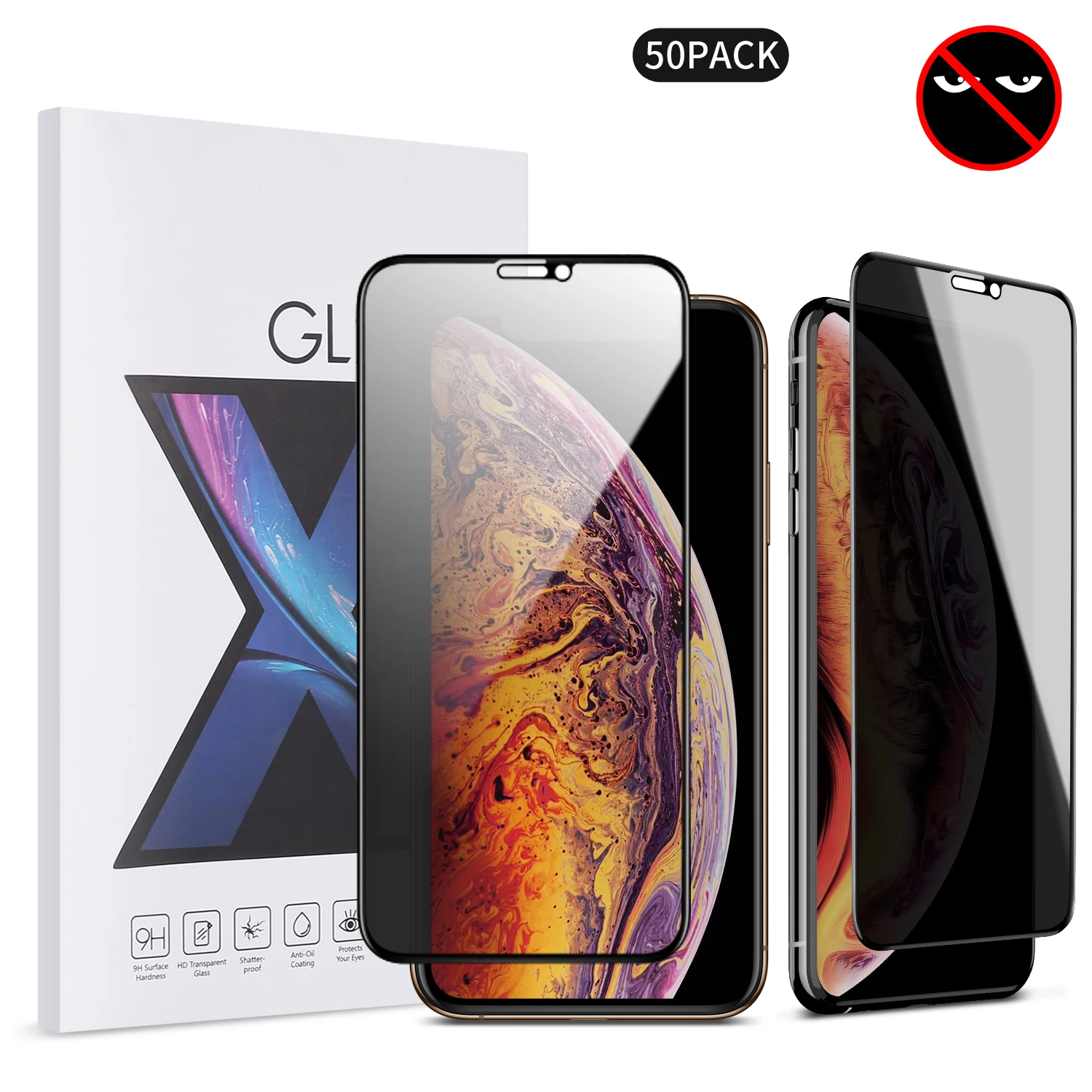 50pcs iphone 11pro 50 шт последняя Защита экрана для iPhone11 Pro/iPhone XS, анти шпионы Закаленное стекло пленка, 5,8 дюймов, 1 упаковка - Цвет: 50pcs iphone 11pro