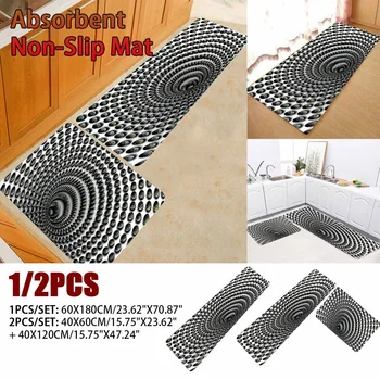 

Modern Kitchen Mat Long Strip Bedroom Entrance Doormat 3D Pattern Home Floor Decoration Living Room Carpet Bathroom Non-Slip Rug