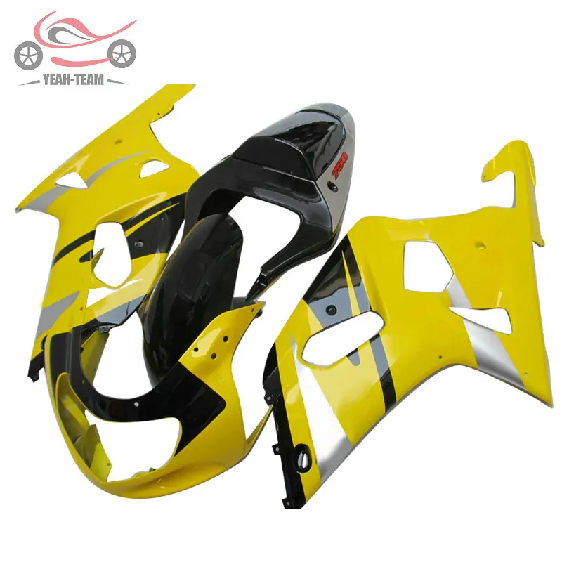 ABS Пластиковые обтекатели комплект для Suzuki K1 2001-2003 GSXR750 01 02 03 GSXR600 GSXR 600 750 желтый черный мотоцикл обтекатель кузова
