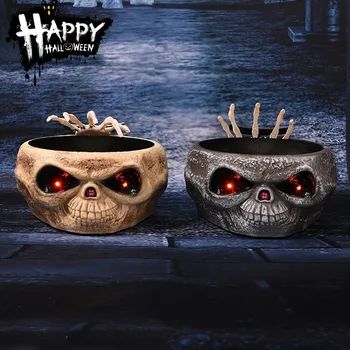 

Halloween Press Control Induction Ghost Hand Fruit Plate Sugar Bowl Electric Toy Skull Light-emitting Ornaments