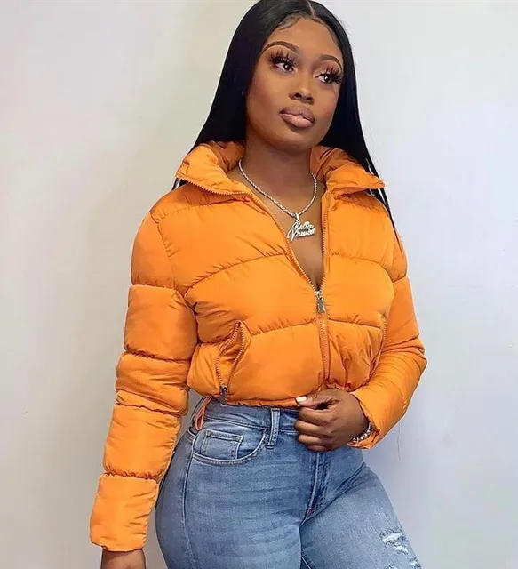 Bubble Coat Women Cropped Puffer Jacket Streetwear Winter Warm Thick Parka Down Coat Couple Wear