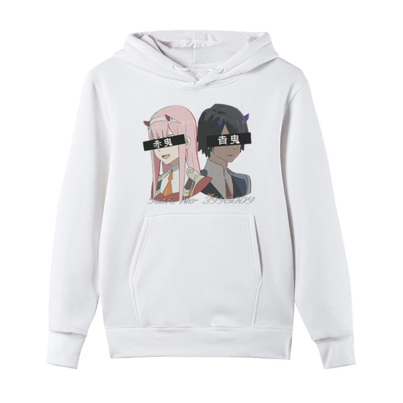 Aka Oni And Ao Oni Amazing hoodies Darling In The Franxx Zero Two Men Zipper Fleece Sweatshirts Coat Streetwear