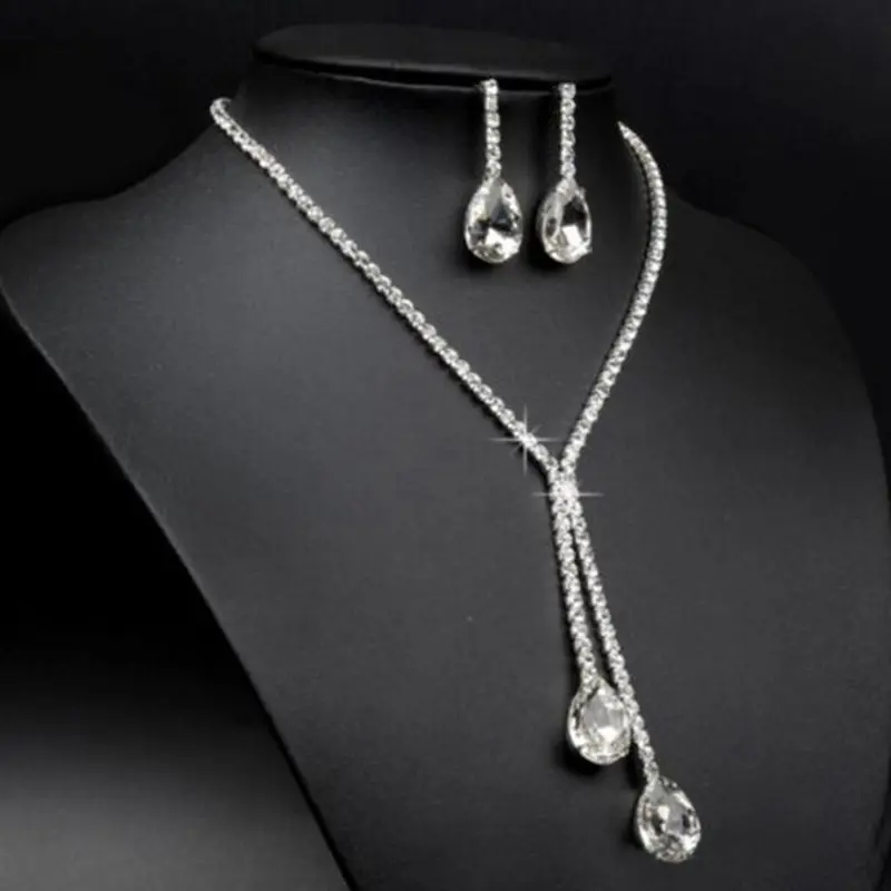 3PCS Luxury Bridal Crystal Jewelry Set