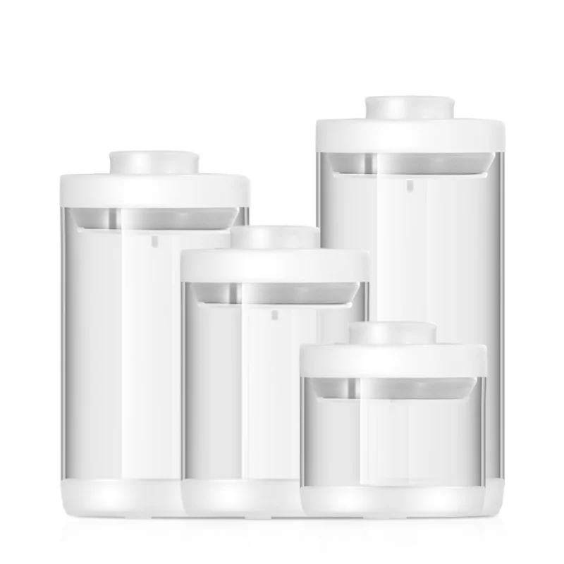 Transparent Food Storage Container With Lids Airtight Cereal Sealed Glass Jar Keep Dry& Fresh Kitchen Sorting Food Storage Box