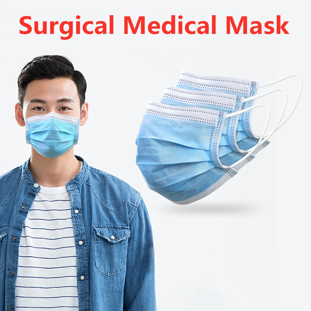 

20Pcs/Bag Face Mask Medical Masks Dust Antiviral Thickened Disposable Mouth Mask 3-Layer Protective Masks as N95 KF94