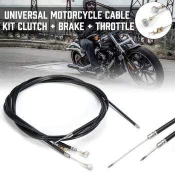 

Universal Motorcycle Cable Kit Clutch Brake Throttle Cable Set for BSA/Triumph/Norton For YAMAHA/SUZUKI/KAWASAKI/HONDA