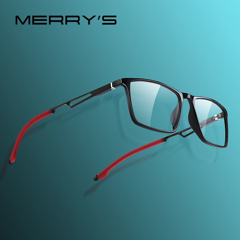 MERRYS DESIGN Men Sport Glasses Frame Myopia Prescription Eyeglasses TR90 Frame Aluminum Temple