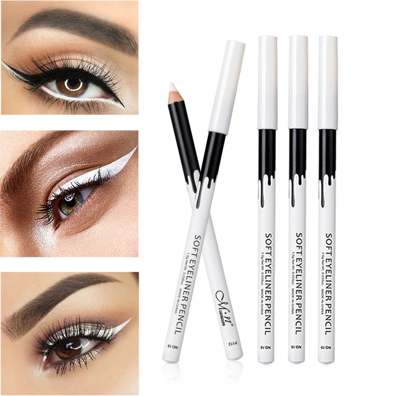 

1pcs White Eyeliner Pencil Smooth Waterproof Long Lasting Quick Dry Eye Liner Pen Eyes Contour Cosmetics Women Makeup Tools