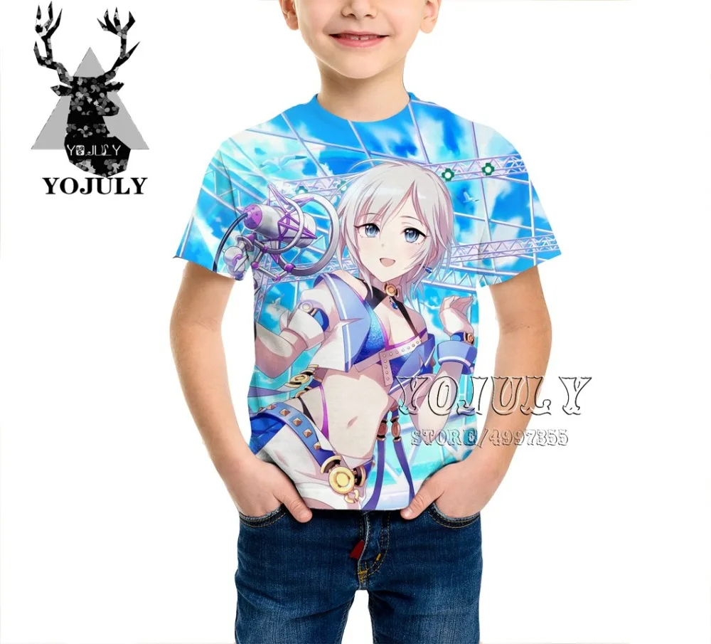 YOJULY/детская одежда Idol Master, Детская футболка с 3d принтом Золушки для девочек и мальчиков Лидер продаж, модные футболки A466